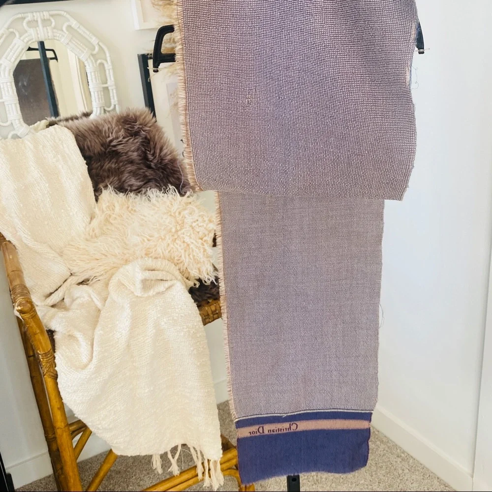 Vintage Christian Dior Fringe End Scarf